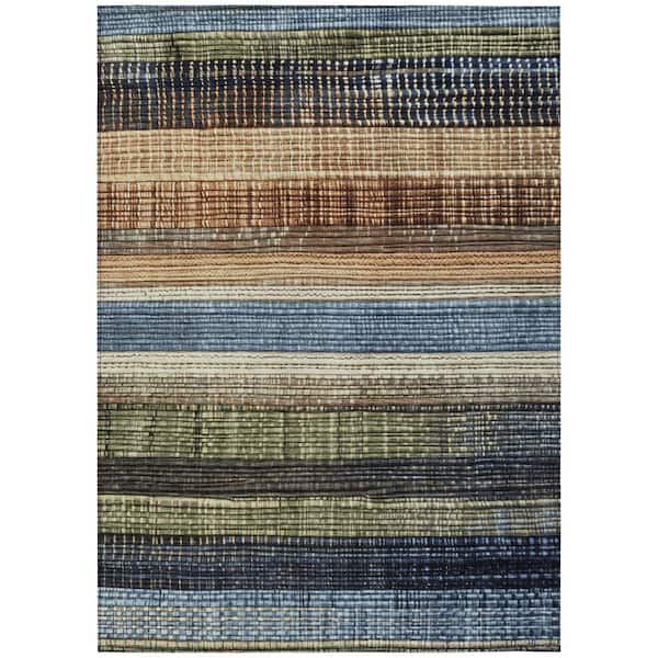 Chantille Machine Washable Indoor/Outdoor Abstract ACN1873 Blue 9 ft. x 12 ft. Accent Rug