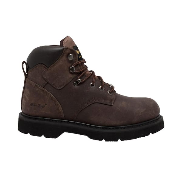 AdTec Men's 6'' Work Boots - Steel Toe - Brown Size 8.5(M)