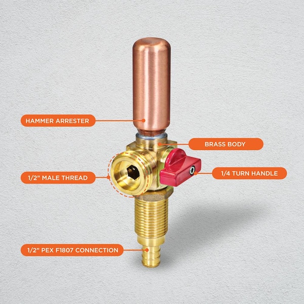 Edelstahl Wasserhammer Arrestor 1/2″ NPT – Kompakt, Langlebig, Reduziert Lärm Für Waschmaschinen-Ventile