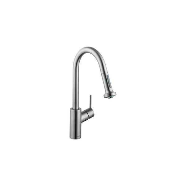 Hansgrohe Talis S² Single-Handle Pull Down Sprayer Kitchen Faucet with QuickClean in Stainless Steel Optic
