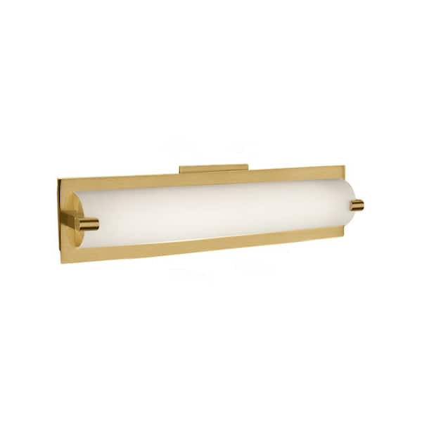 KUZCO Lighthouse 18 in. 1 Light 21-Watt Brushed Gold Integrated LED Vanity Light
