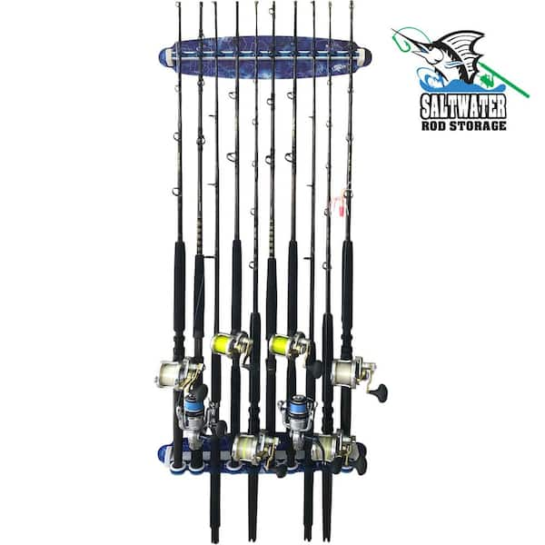 Rush Creek Creations 3 in 1 All Weather Fishing Rod/Pole Storage  Wall/Ceiling Rack