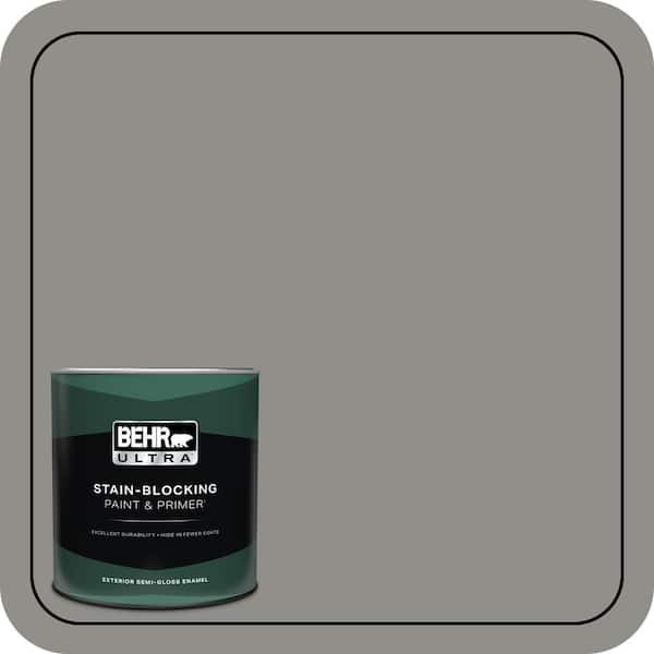 BEHR ULTRA 1 qt. Home Decorators Collection #HDC-AC-19 Grant Gray Semi-Gloss Enamel Exterior Paint & Primer