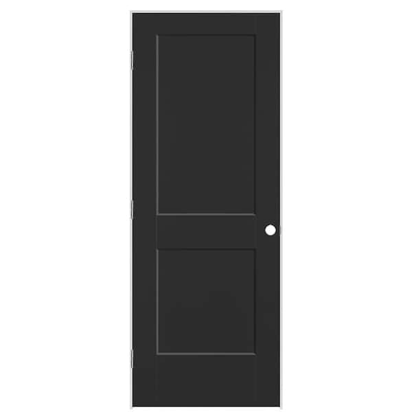Masonite 30 in. x 80 in. 2-Panel Logan Right-Hand Solid Core Jet Black Molded Composite Single Prehung Interior Door