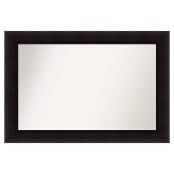 Amanti Art Portico Espresso 37.75 in. x 25.75 in. Custom Non-Beveled Wood Framed Batthroom Vanity Wall Mirror