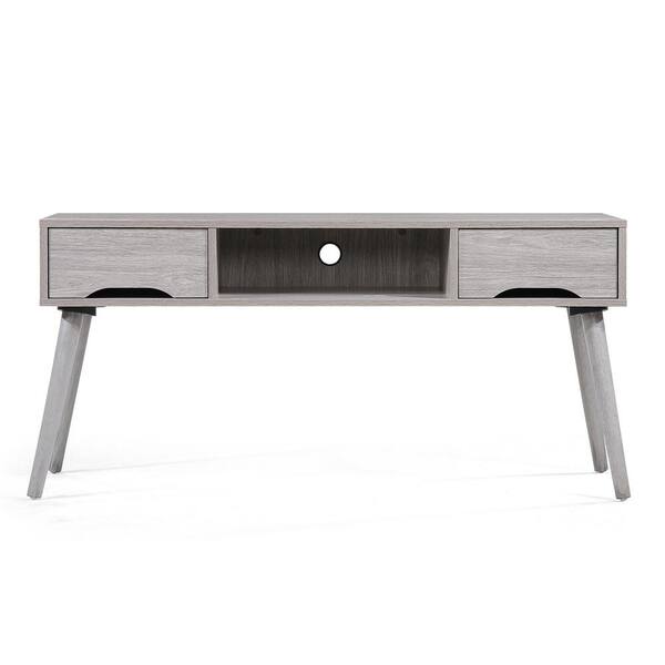 Noble House 47 in. Grey Oak Wood TV Stand with 2 Drawer Fits TVs Up to 44 in. with Cable Management