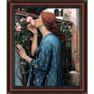 My Sweet Rose, 1908 by John William Waterhouse Grecian Wine Framed Nature Oil Painting Art Print 25 in. x 29 in.