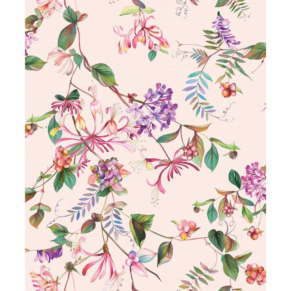Pink Multicolor Floral Summer Bouquet Wallpaper Roll