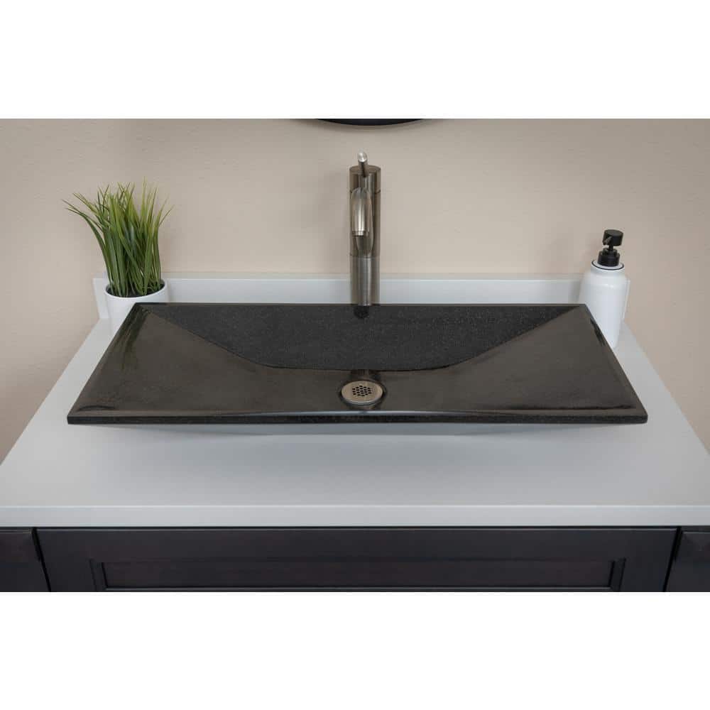 Eden 28'' Black Granite Rectangular Bathroom Sink