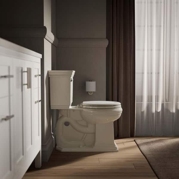 KOHLER Stonewood Quiet-Close Round Closed Front Toilet Seat in Biscuit
