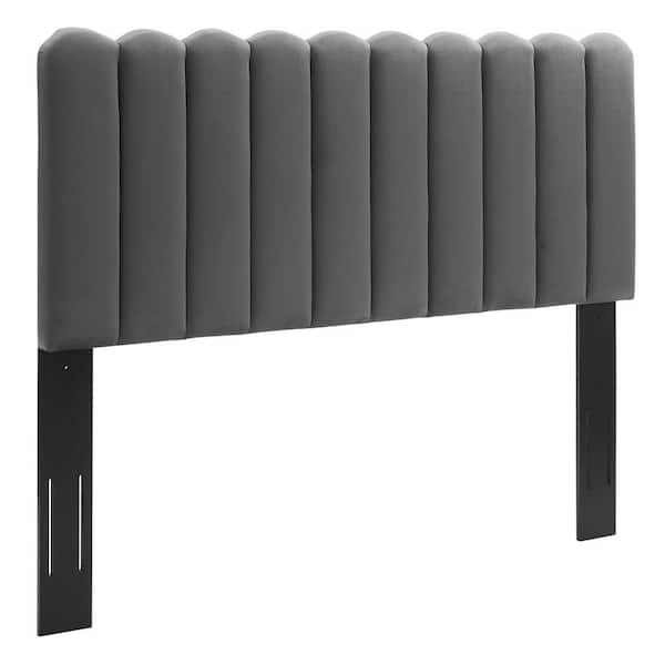 MODWAY Delilah Performance Velvet Twin Headboard in Charcoal