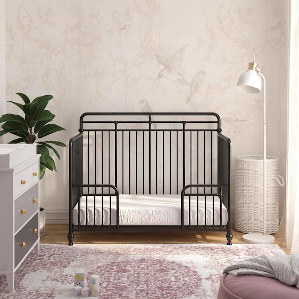 Little Seeds Monarch Hill Hawken Black Metal 3 in 1 Convertible Crib 5717872COM The Home Depot