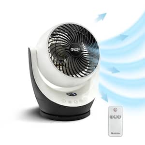10 in. High Velocity Oscillating Desk Fan with Remote in White