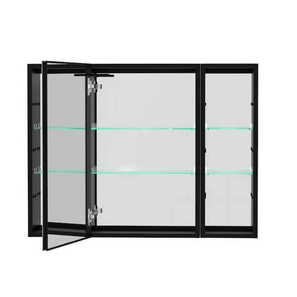 EPOWP 40 in. W x 30 in. H Rectangular Aluminum Medicine Cabinet with Mirror, LED Dimmable Light