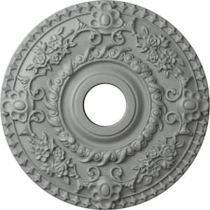 18" x 3-1/2" ID x 1-1/2" Rose Urethane Ceiling Medallion (Fits Canopies upto 7-1/4"), Primed White