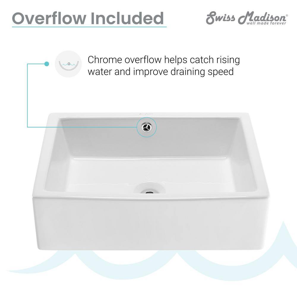 Voltaire 20" White Ceramic Above-Counter Vessel Sink
