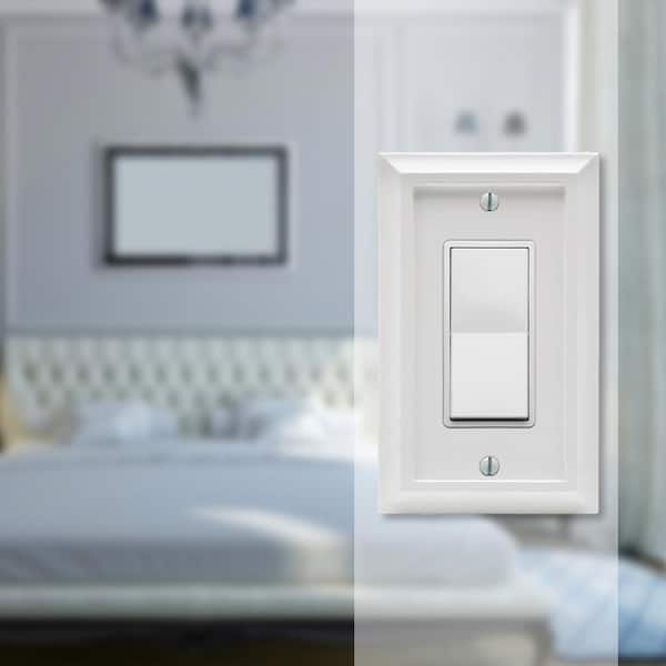 Deerfield 1 Gang Rocker Composite Wall Plate - White