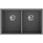 Grey Granite Composite 23 in. W Single Bowl Undermount Kitchen Sink ...