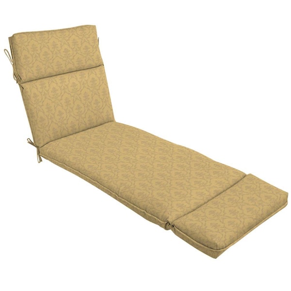 Hampton Bay Bellagio Tan Solid Outdoor Chaise Lounge Cushion