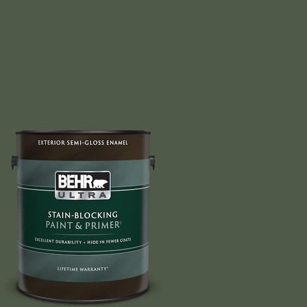 BEHR ULTRA 1 gal. #440F-7 Fresh Pine Semi-Gloss Enamel Exterior Paint & Primer