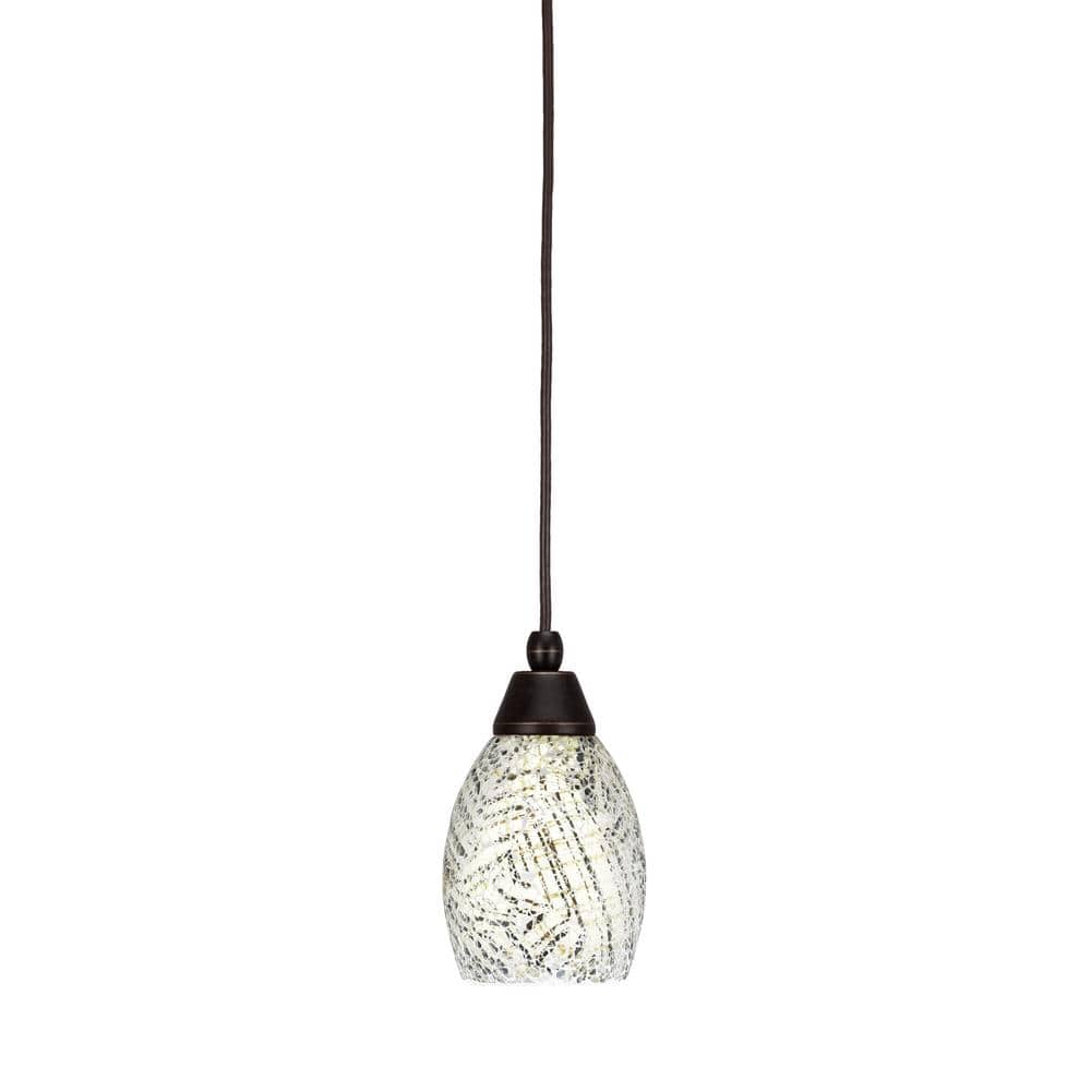 Bryson 5 in. 1-Light Dark Granite Cord Pendant Light with 5 in. Natural Fus