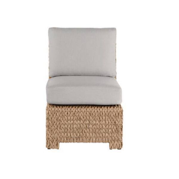 Hampton Bay Laguna Point Tan Wicker Armless Middle Outdoor Patio