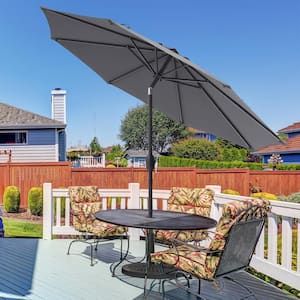 9 ft. Patio Market Umbrellas with Crank and Tilt Button in Anthracite