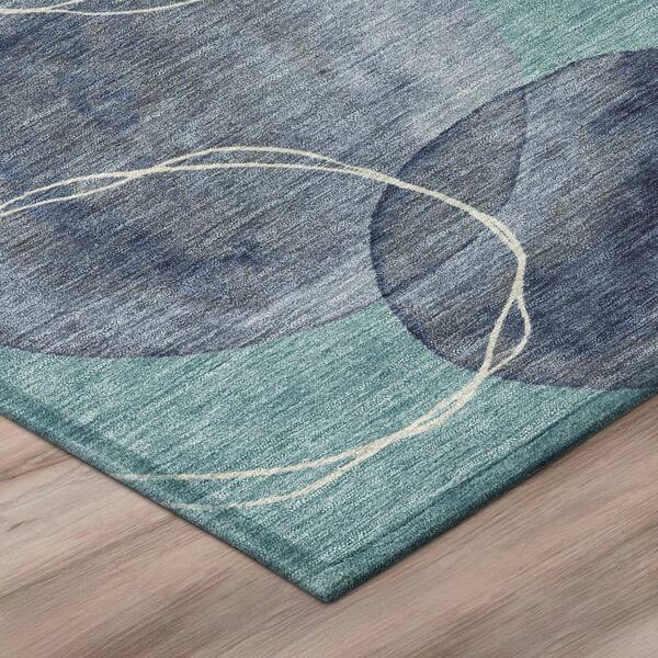 Chantille Machine Washable Indoor/Outdoor Abstract ACN3085 Teal 10 ft. x 14 ft. Area Rug