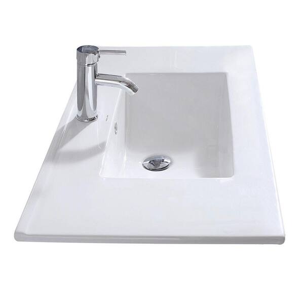 Wonline 36 in. W x 18 in. D Ceramic Vanity Top in White with