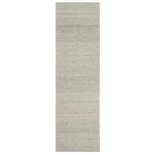 Natura Gray 2 ft. x 12 ft. Striped Solid Color Gradient Runner Rug