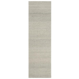 Natura Gray 2 ft. x 14 ft. Striped Solid Color Gradient Runner Rug