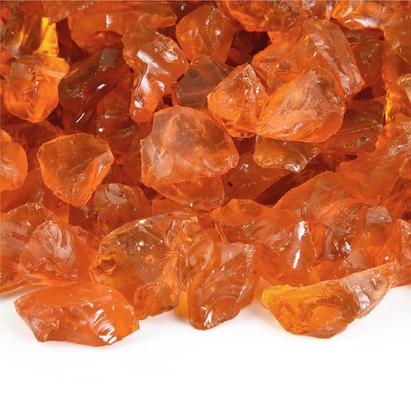 Fire Pit Essentials 10 lbs. of Tangerine 1/2 in. to 3/4 in. Crushed Fire Glass