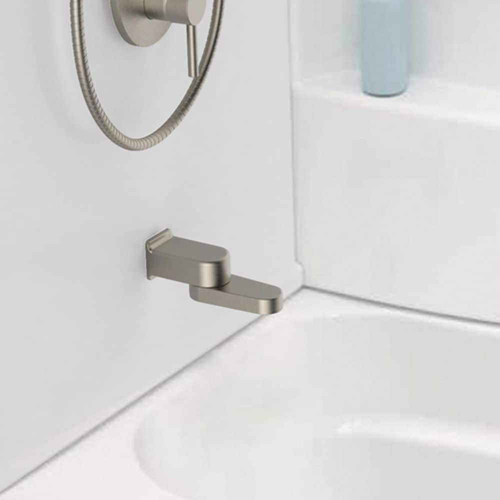 Brushed Nickel Fold Away Diverter Tub Spout