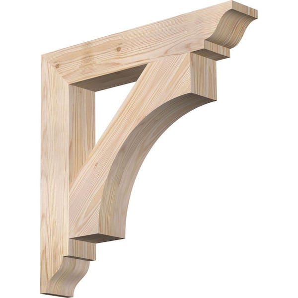 Ekena Millwork 3.5 in. x 22 in. x 22 in. Douglas Fir Westlake Traditional Smooth Corbel