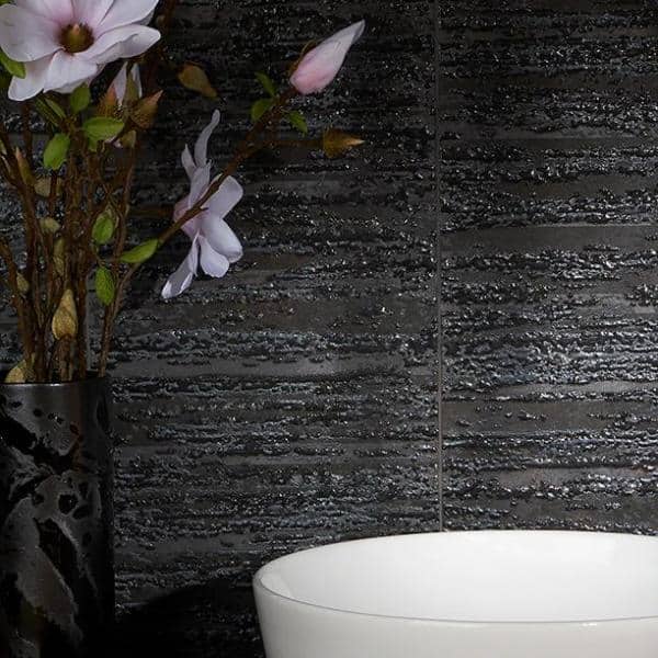 Voyager Textured 12 in. x 48 in. Dark Gray Porcelain Wall Tile (11.62 sq. ft. )