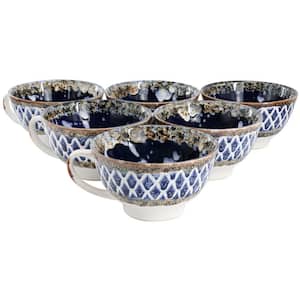 Otis 6-Piece 27 oz. Stoneware Soup Bowl with Handle Set in Cobalt Blue