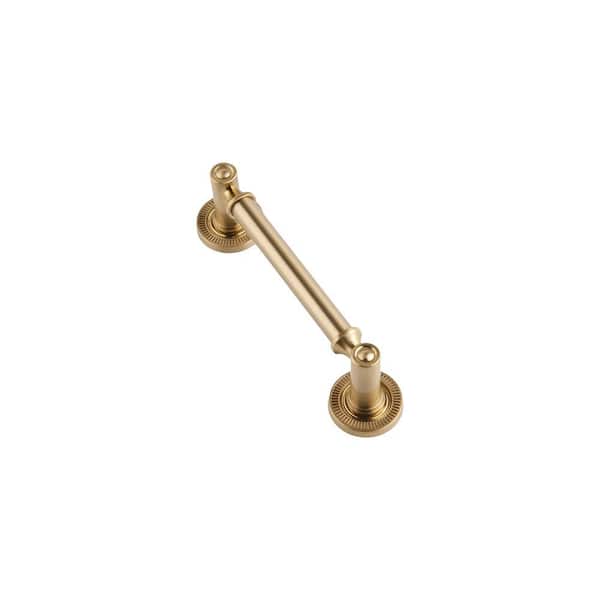 10-Pack Minted 4 in. (102 mm) Center-to-Center Traditional Satin Brass Bar Drawer Pull