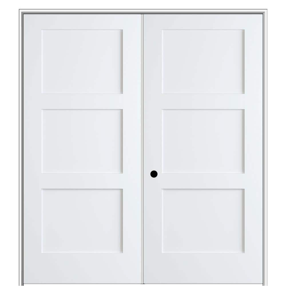 MMI Door Shaker Flat Panel 56 in. x 80 in. Right Hand Solid Core Primed ...