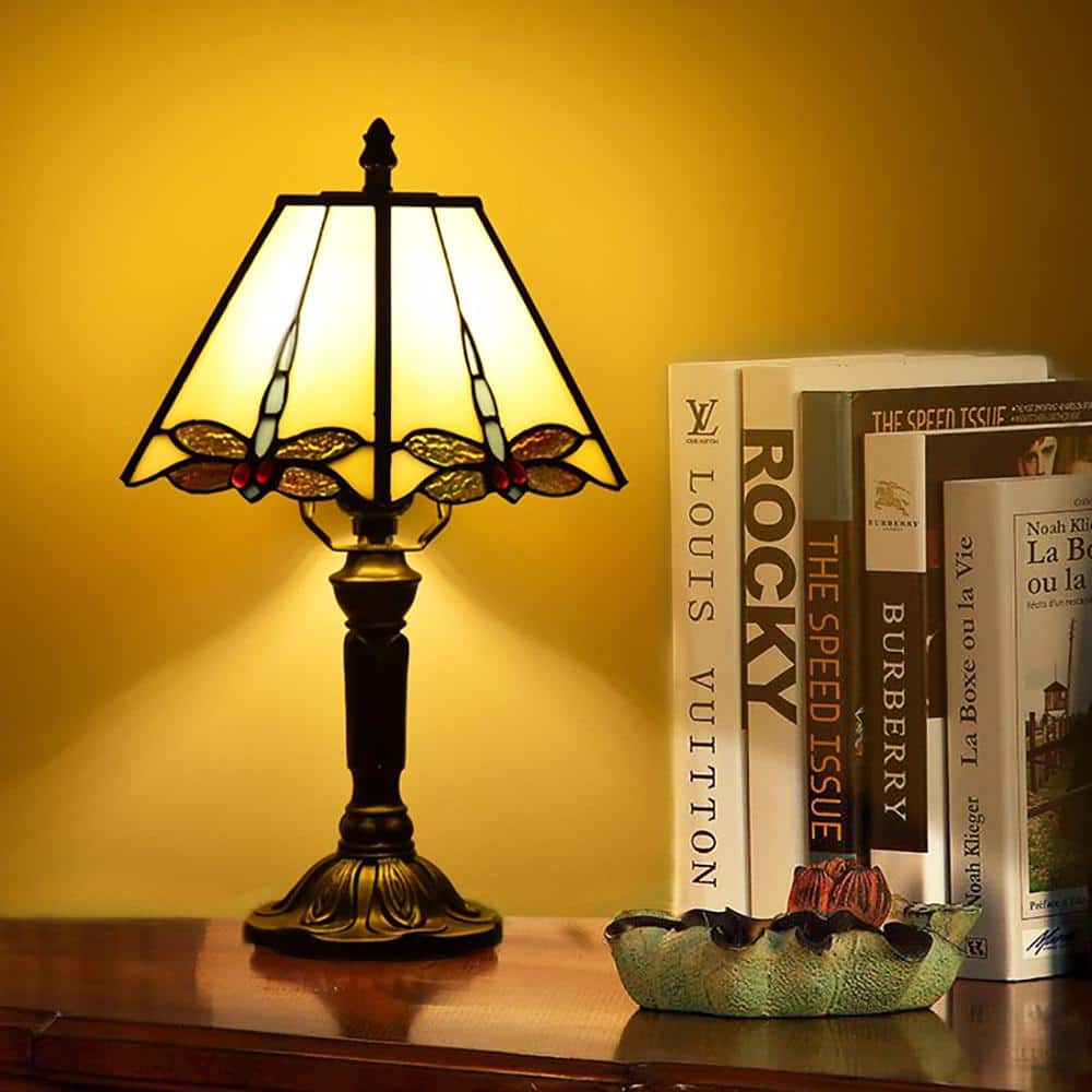 Decorative 14.6 in. Multicolored Tiffany-Style Table Lamp Dragonfly Classic Desk Lamp price history on PriceWatchPro
