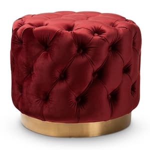 Valeria Burgundy and Gold Ottoman