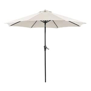 Ermine 9 ft. Steel Market Tilt Patio Umbrella in Beige With Carrying Bag