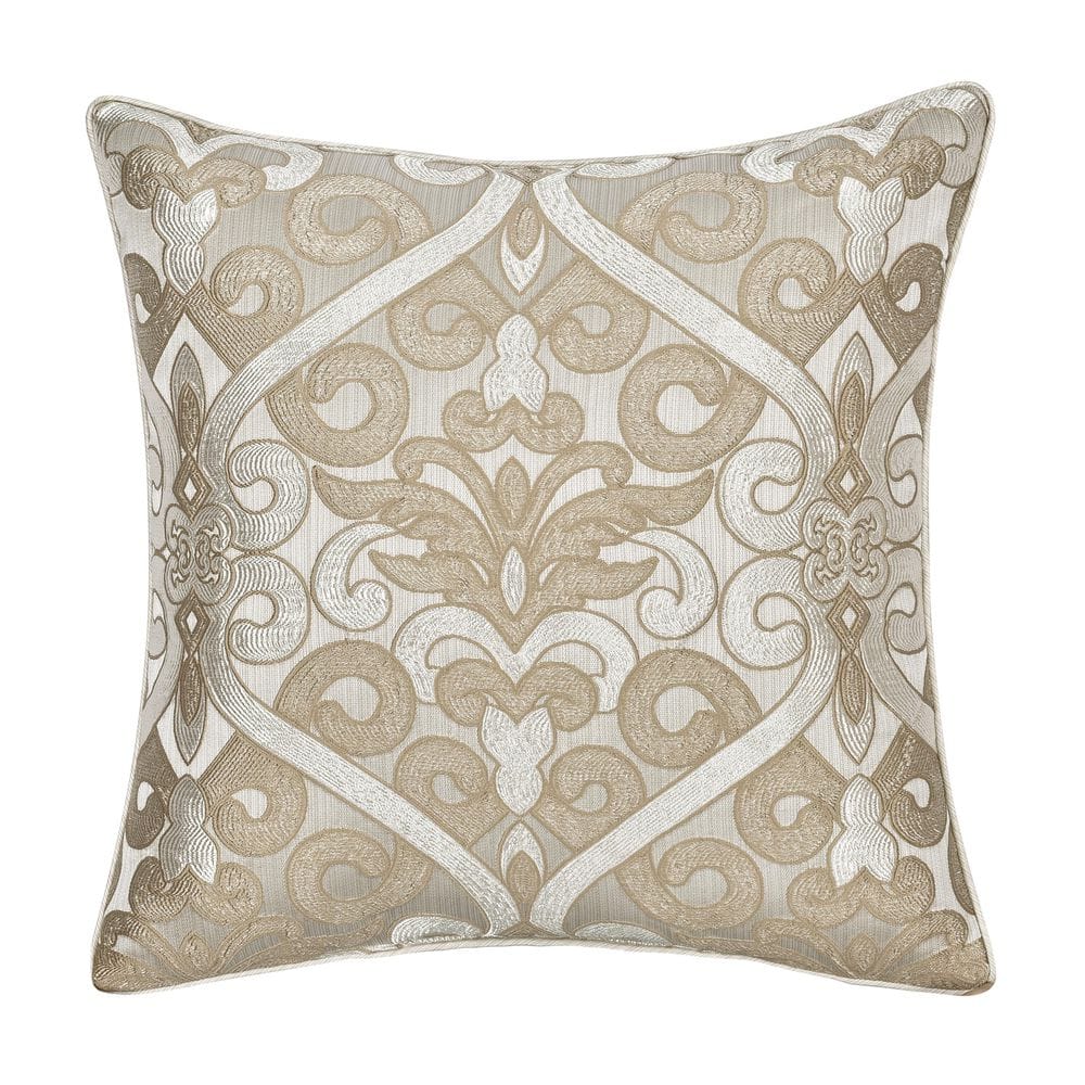 Amarella Gold Polyester Medallion 20 Square Decorative Throw Pillow 20 I