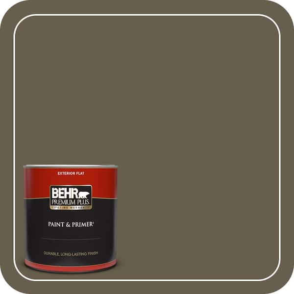 BEHR PREMIUM PLUS 1 qt. #N320-7 Primitive Flat Exterior Paint & Primer