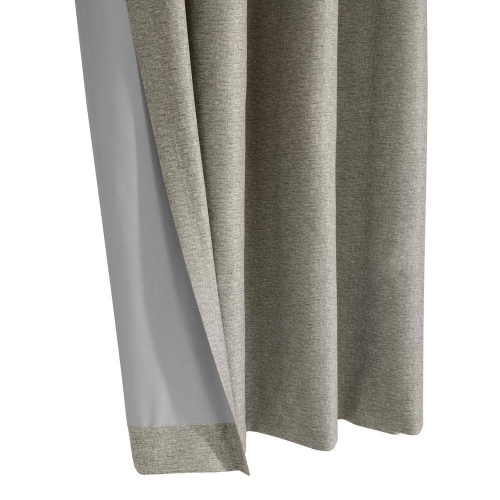 Taupe Grey Blackout Grommet Polyester Window Panel 52 x 63