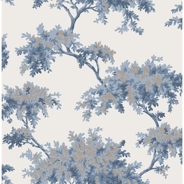 Brewster Home Fashions Ashdown Dark Blue Tree Wallpaper Sample