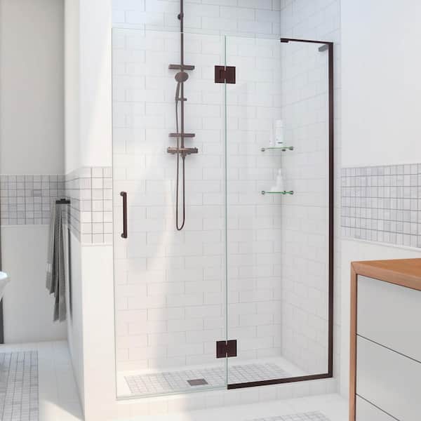 DreamLine Unidoor-X 53 in. x 72 in. Frameless Hinged Shower Door in Oil Rubbed Bronze