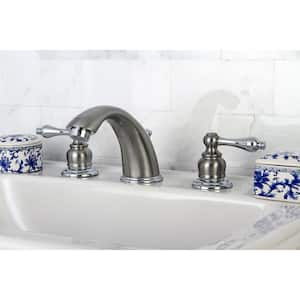 Victorian 8 in. Widespread 2-Handle Bathroom Faucet in Chrome and Brushed Nickel