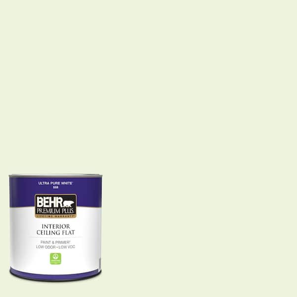 BEHR PREMIUM PLUS 1 qt. #430C-1 White Willow Ceiling Flat Interior Paint