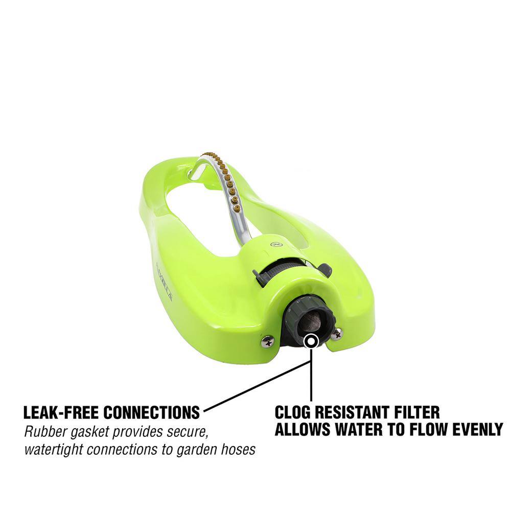 ZillaGreen Oscillating Lawn Sprinkler with Metal Base, 2,400 sq. ft.