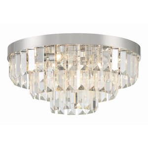 Hayes 18 in. 8-Light Polished Nickel Flush Mount